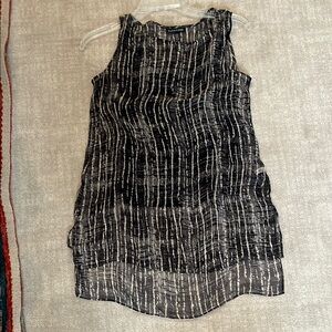 Black and White Sleeveless Top